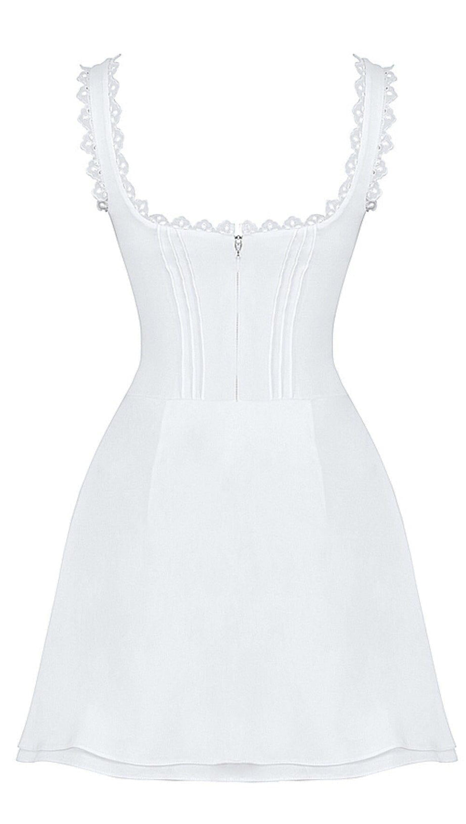 PIN TUCK MINI DRESS IN WHITE