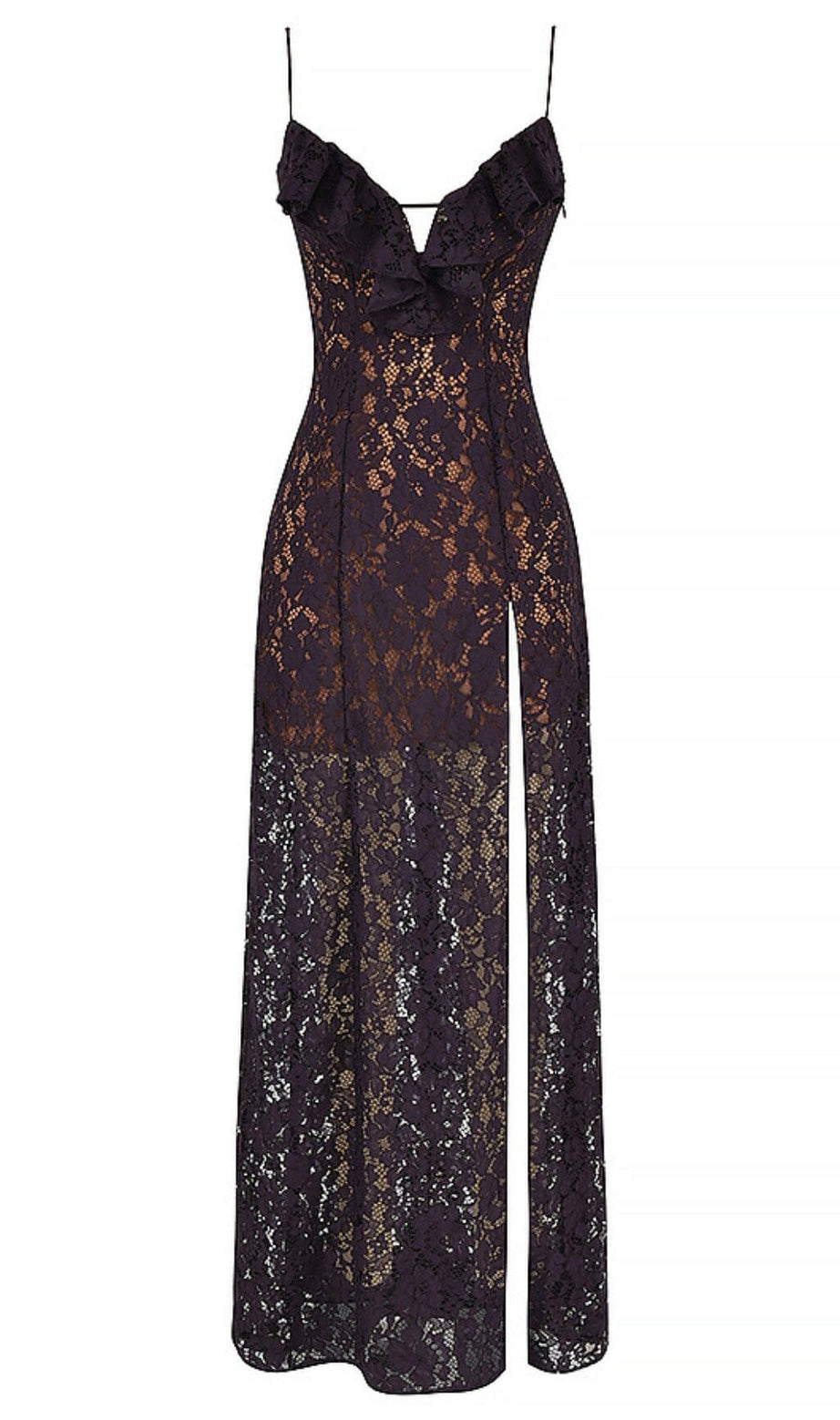 NIGHT SHADE SPITZEN-MAXIKLEID IN SCHWARZ