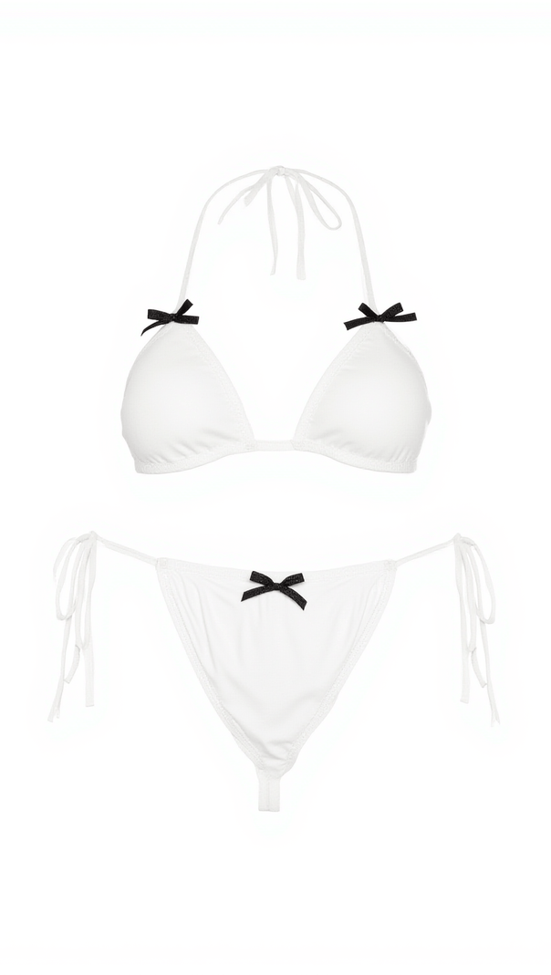 AIIZIE BRAKO BOW BIKINI TWO PIECE SET IN WHITE - product image