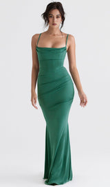 FOREST CORSET MAXI DRESS