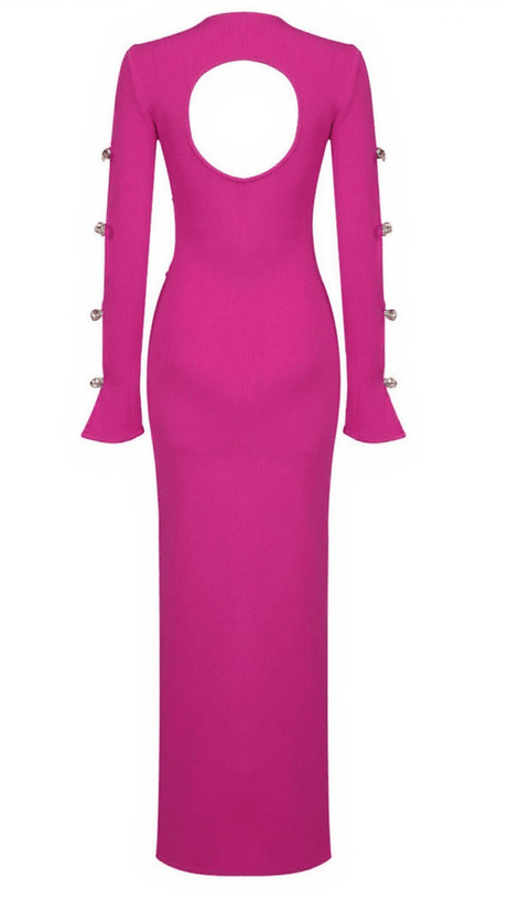 CALANTHA CRYSTAL BOW CUTOUT BANDAGE DRESS