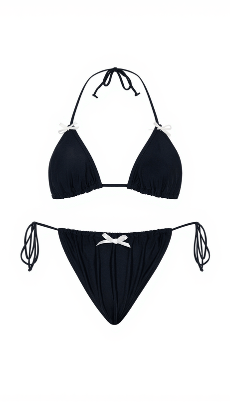 BRAKO BOW BIKINI TWO PIECE SET IN BLACK