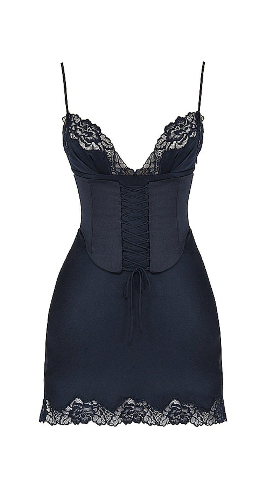 SATIN CORSET SLIP MINI DRESS