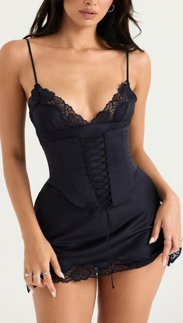 Satin Corset Slip Mini Dress