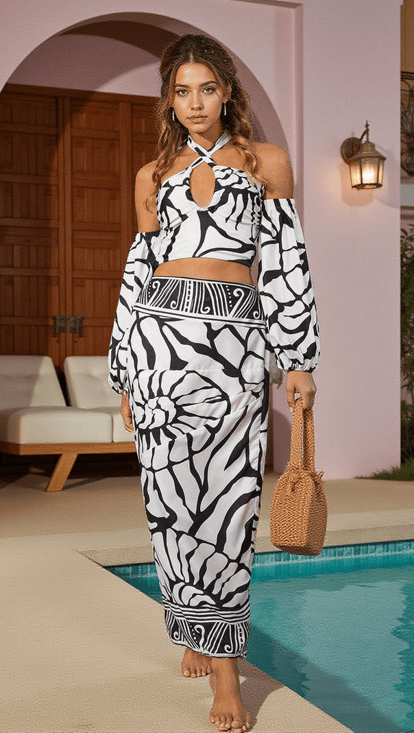 AIIZIE MAUREEN PRINTED BIKINI THREE PIECE SET - product image