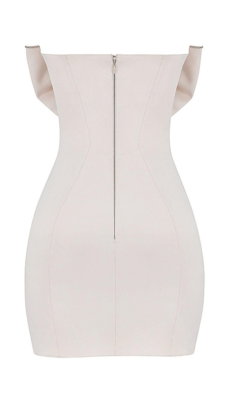 IVORY SATIN CRYSTAL EMBELLISHED BOW DRESS