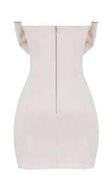 IVORY SATIN CRYSTAL EMBELLISHED BOW DRESS