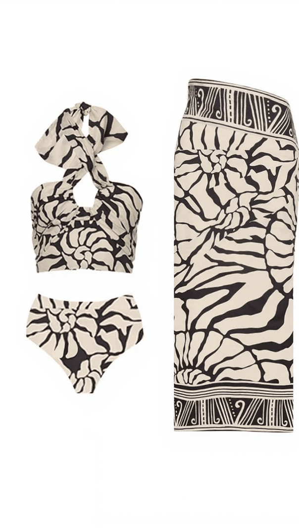 AIIZIE MAUREEN PRINTED BIKINI THREE PIECE SET - product image