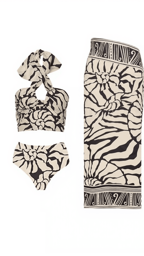 MAUREEN PRINTED BIKINI THREE PIECE SET