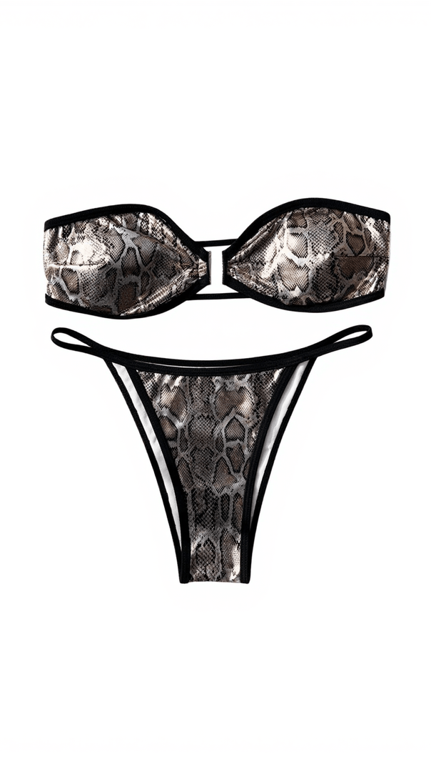 AIIZIE OSCAR SNAKE PRINTED BIKINI TWO PIECE SET - product image