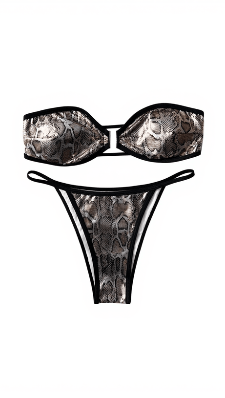OSCAR SNAKE PRINTED BIKINI TWO PIECE SET