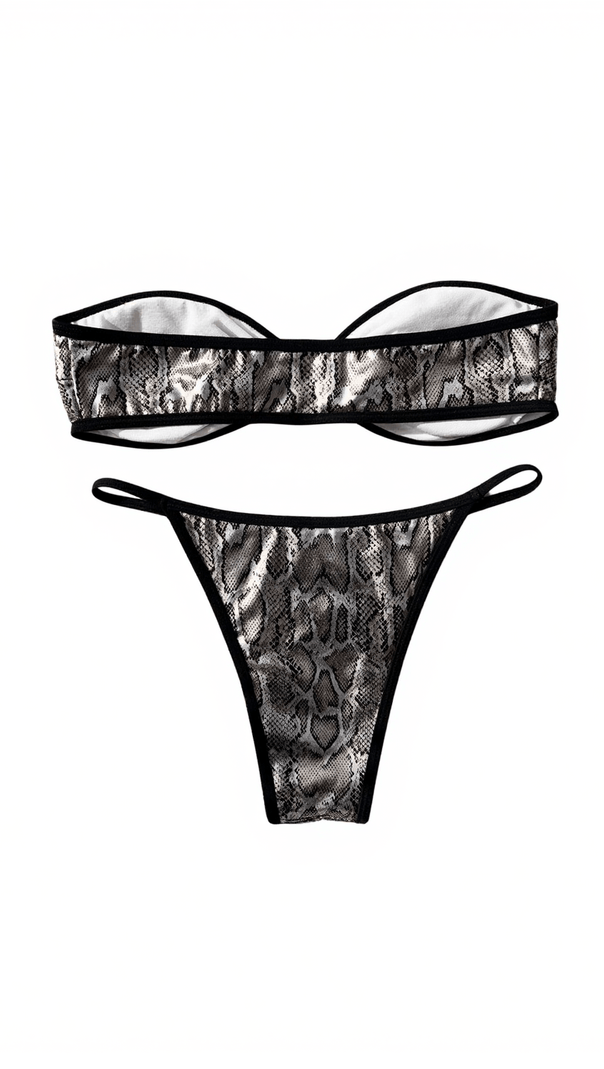 AIIZIE OSCAR SNAKE PRINTED BIKINI TWO PIECE SET - product image