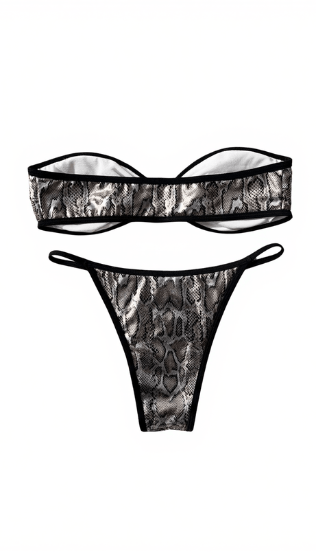 OSCAR SNAKE PRINTED BIKINI TWO PIECE SET