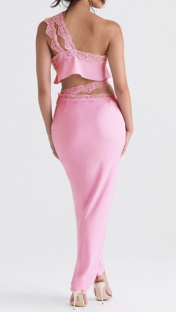 AIIZIE PINK LACE TRIM TWO PIECES SUIT - product image