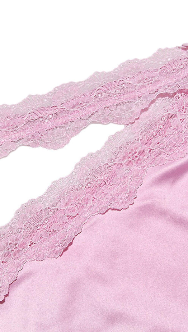AIIZIE PINK LACE TRIM TWO PIECES SUIT - product image