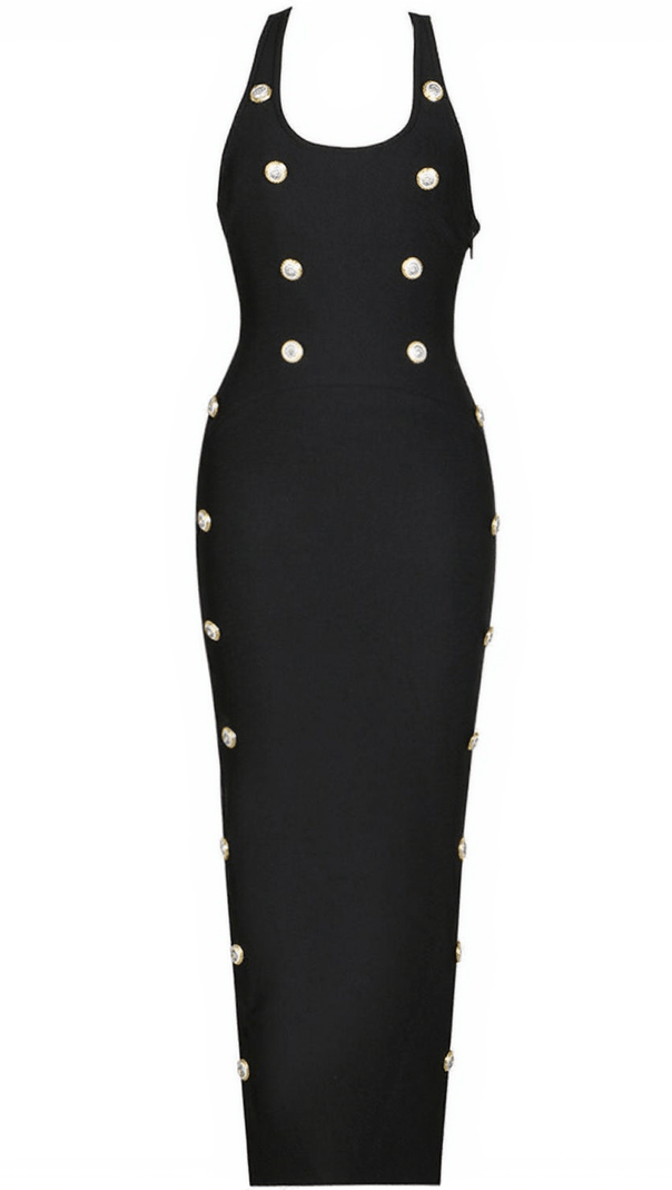 AIIZIE SADIE BUTTON EMBELLISHED BANDAGE DRESS - product image