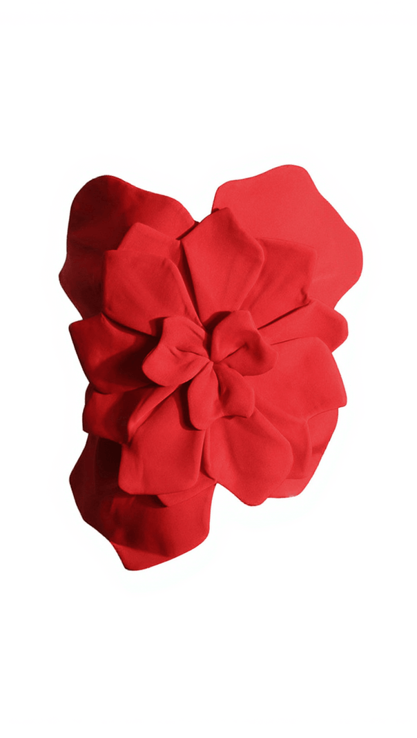 AIIZIE BAYARD STRAPLESS FLOWER TOP IN RED - product image