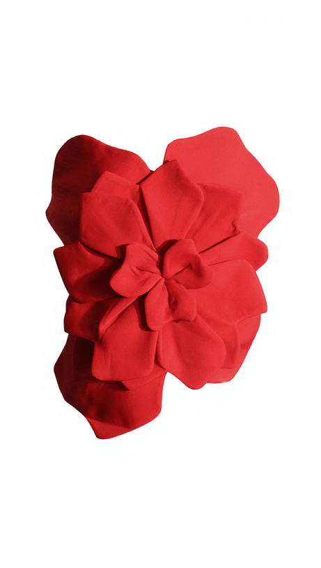 BAYARD STRAPLESS FLOWER TOP IN RED