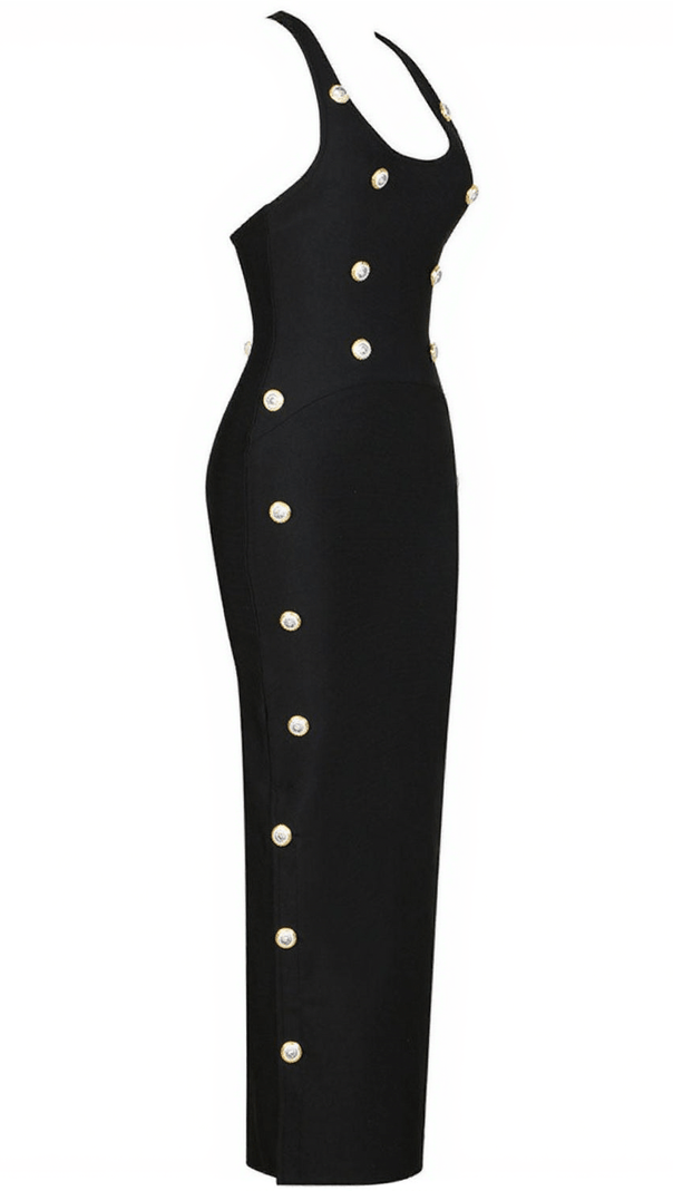 AIIZIE SADIE BUTTON EMBELLISHED BANDAGE DRESS - product image