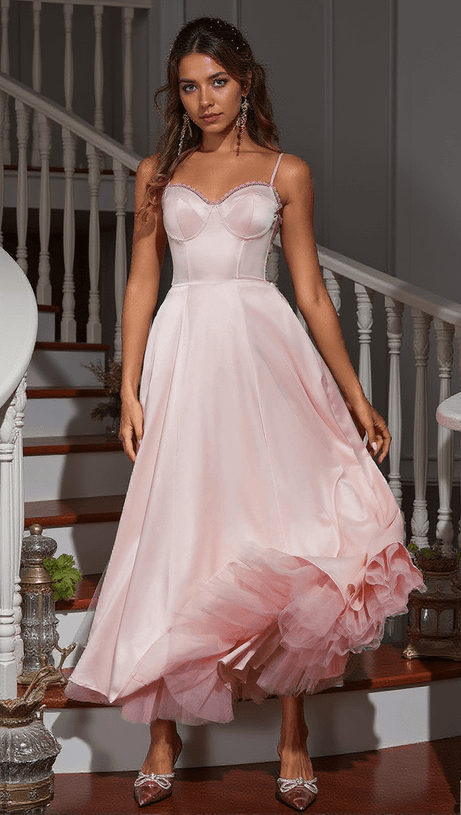 ABITO IN RASO CON PATCHWORK DI SPAGHETTI ABRAXAS