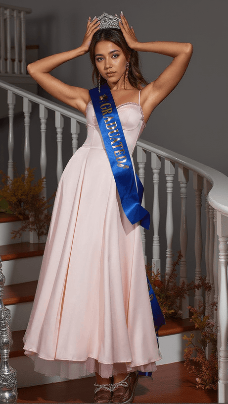 ABITO IN RASO CON PATCHWORK DI SPAGHETTI ABRAXAS