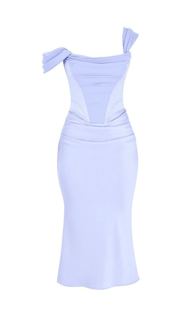 AIIZIE SKY SATIN CORSET MIDI DRESS - product image