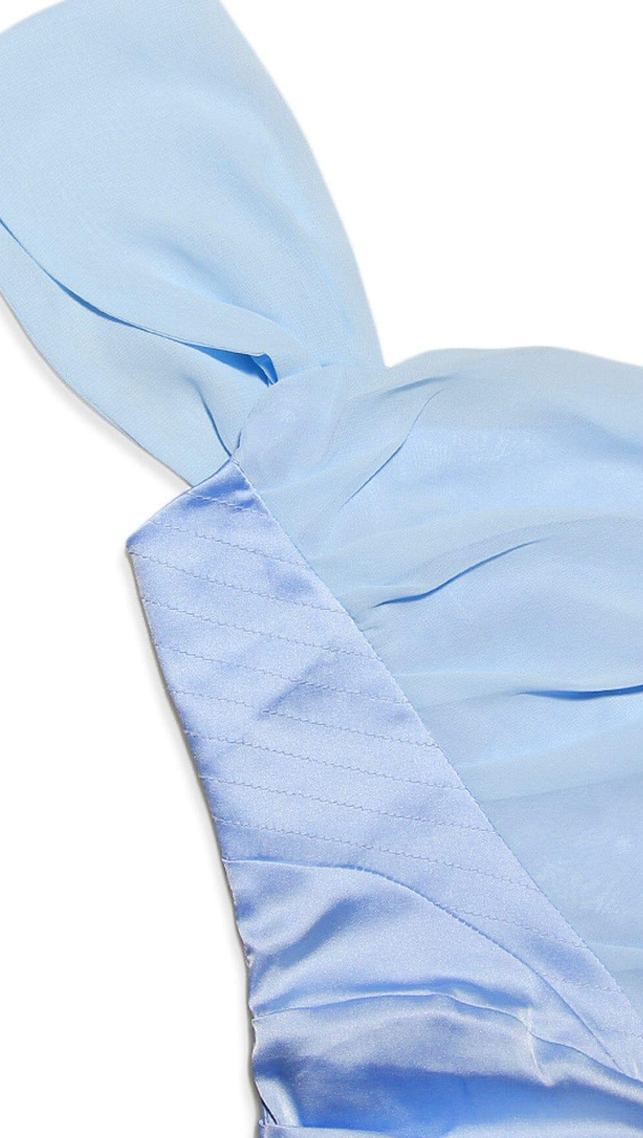 ABITO MIDI CON CORSETTO IN RASO CIELO