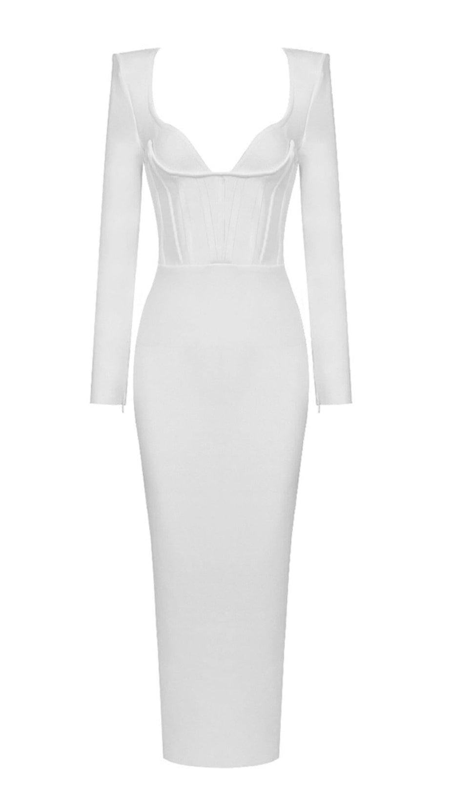 LONG SLEEVE TUBE TOP DRESS IN WHITE
