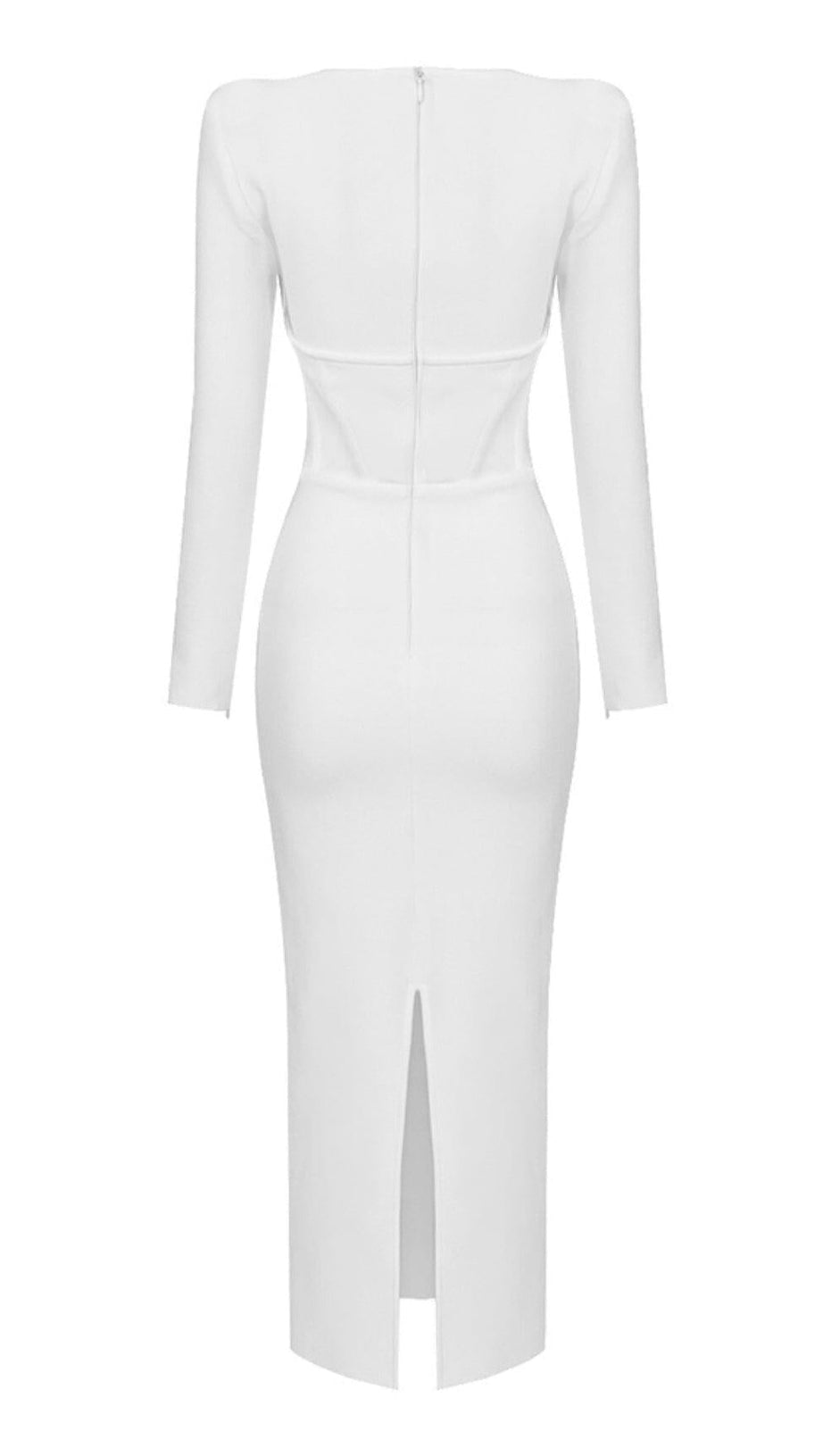 LONG SLEEVE TUBE TOP DRESS IN WHITE