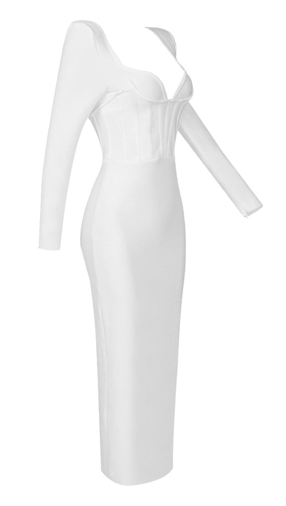 LONG SLEEVE TUBE TOP DRESS IN WHITE