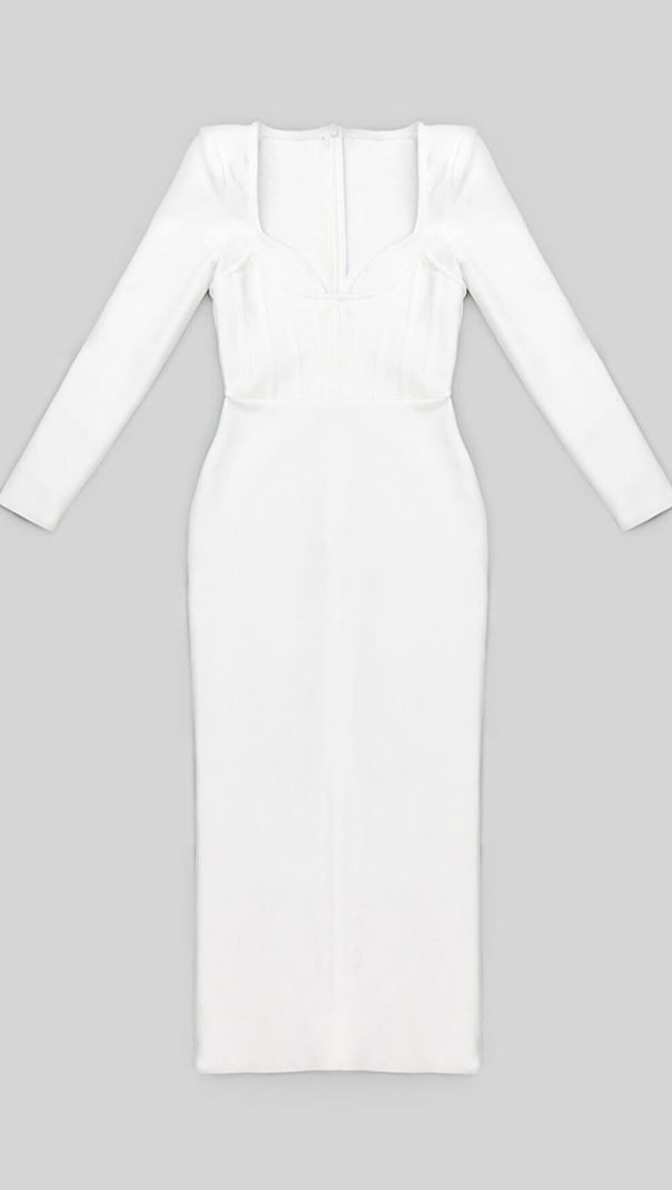 AIIZIE LONG SLEEVE TUBE TOP DRESS IN WHITE - product image