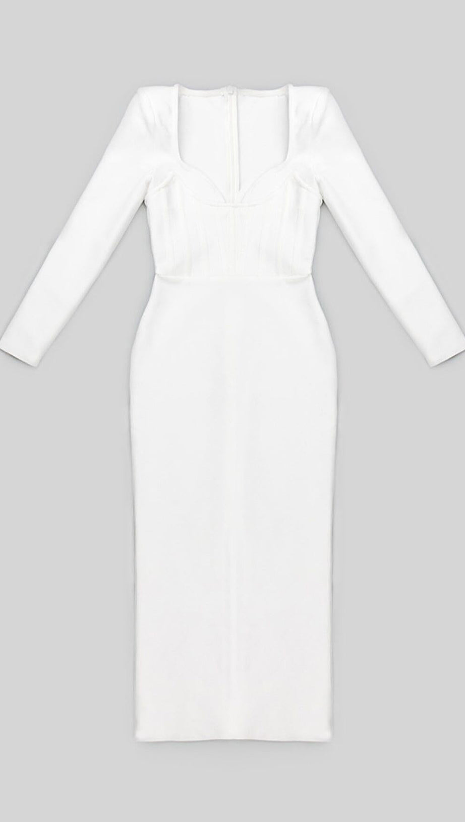 LONG SLEEVE TUBE TOP DRESS IN WHITE