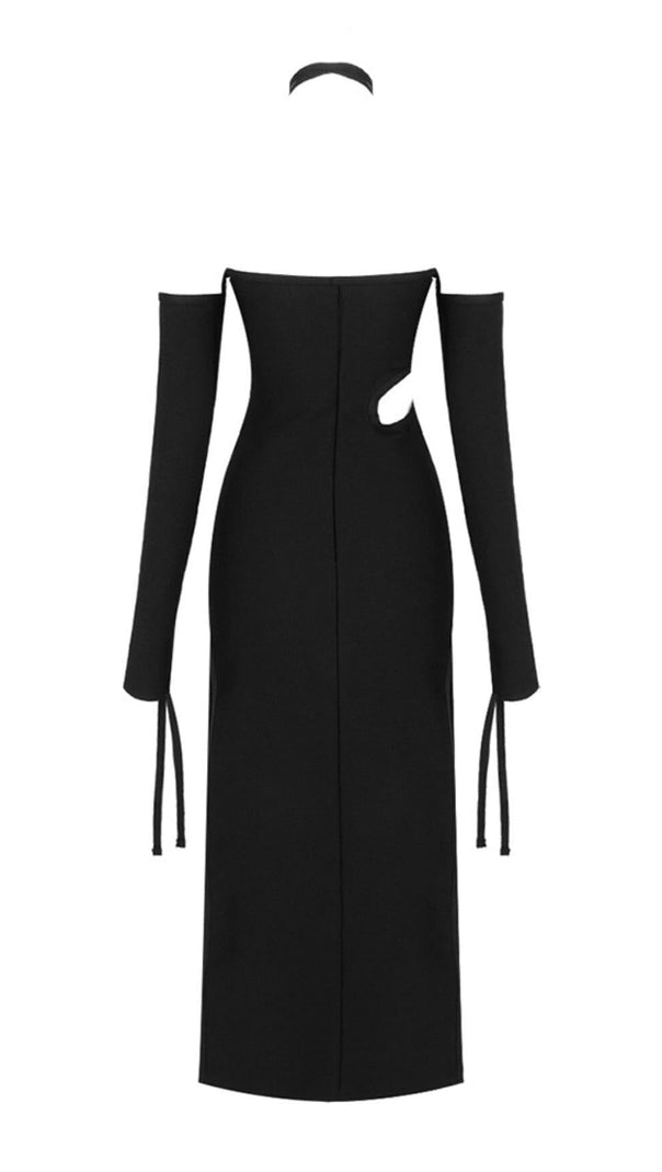 AIIZIE STRAPLESS STRAPPY SLIT DRESS IN BLACK - product image