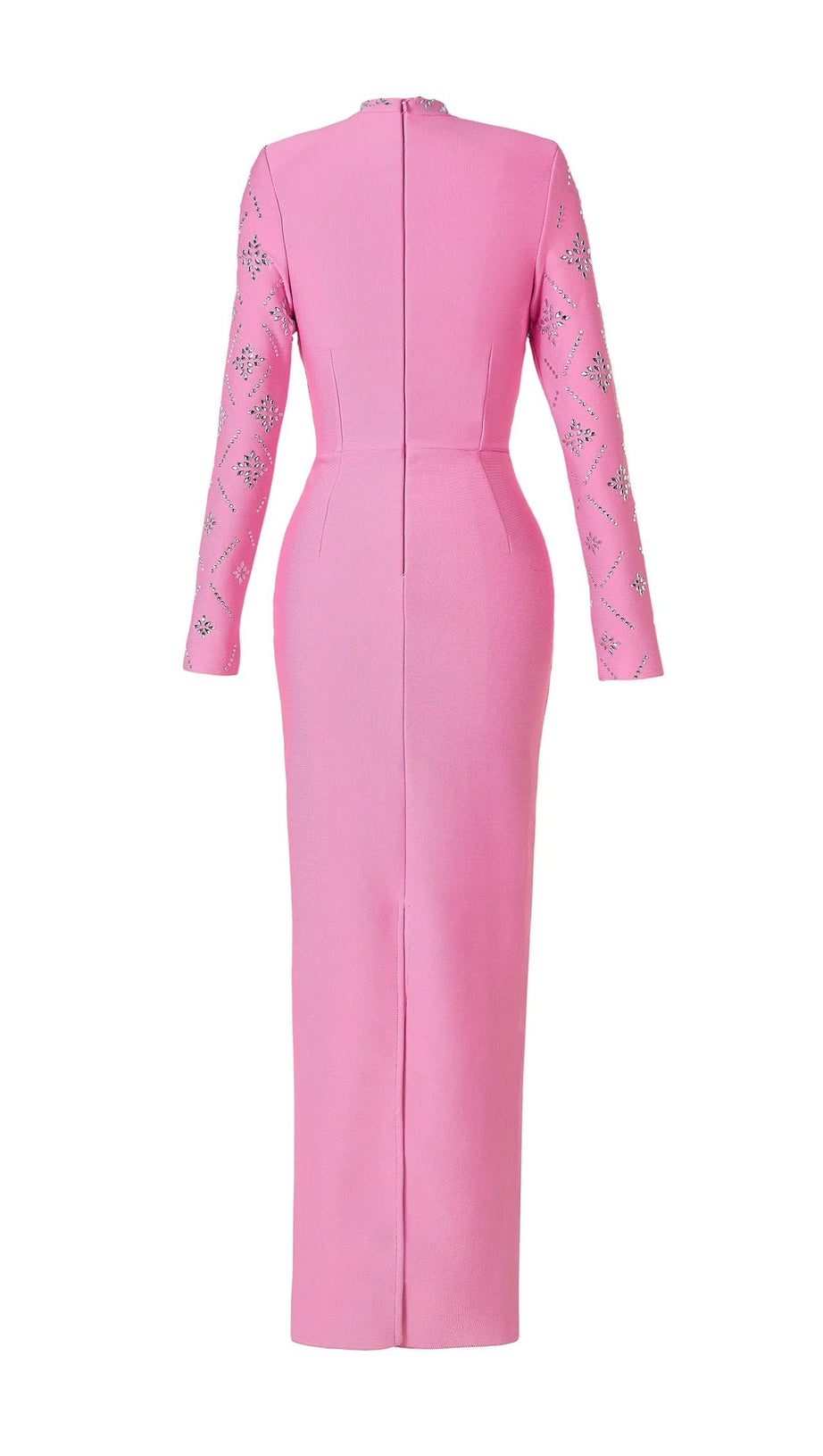 Katherine Pink Straight Cut Diamond Maxi Dress