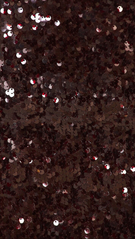 MINI ABITO SENZA SPALLINE CON PAILLETTES IN BORDEAUX