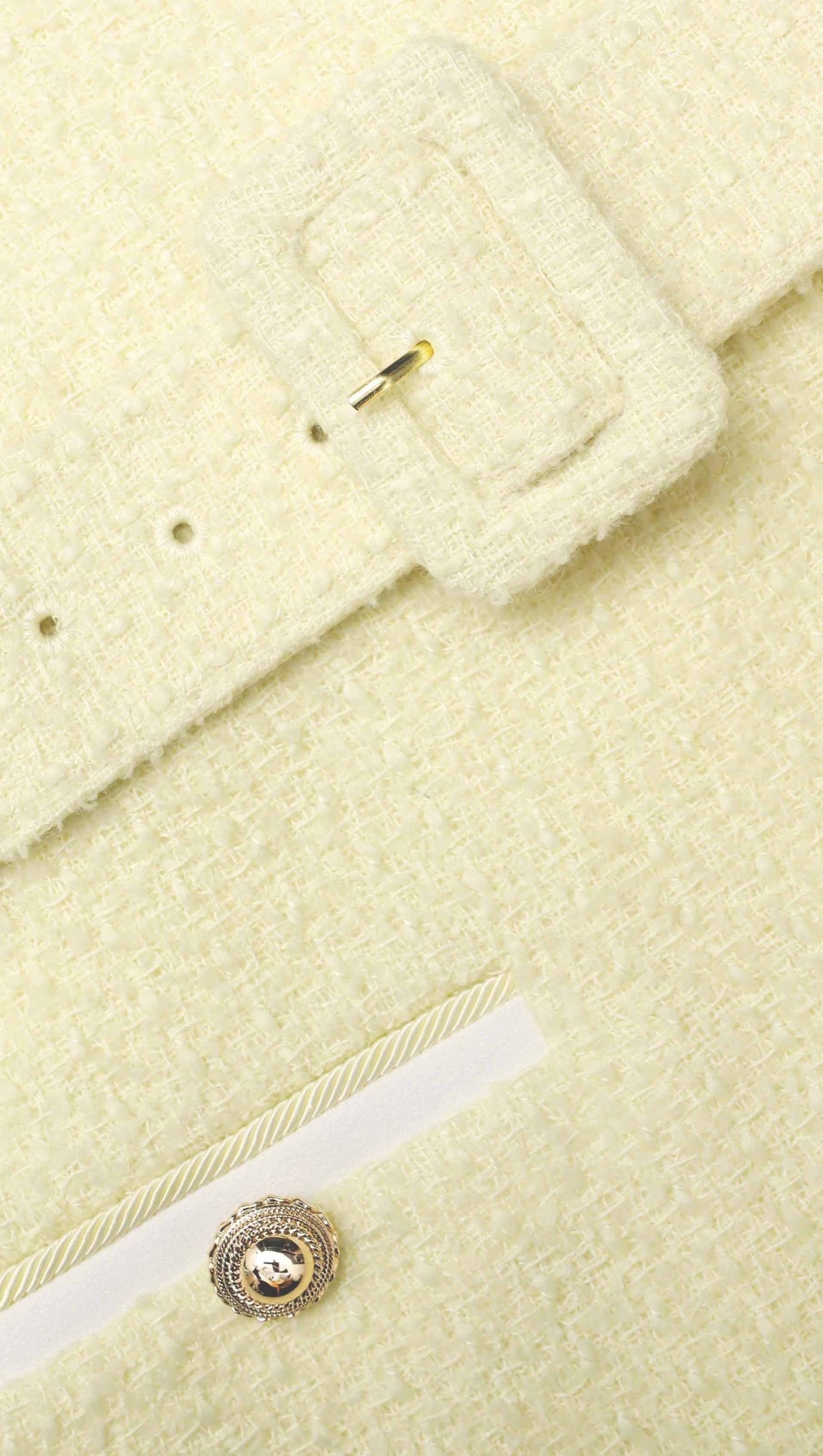 AIIZIE APPHIA TWEED LOW-RISE PANTS SET IN YELLOW - product image
