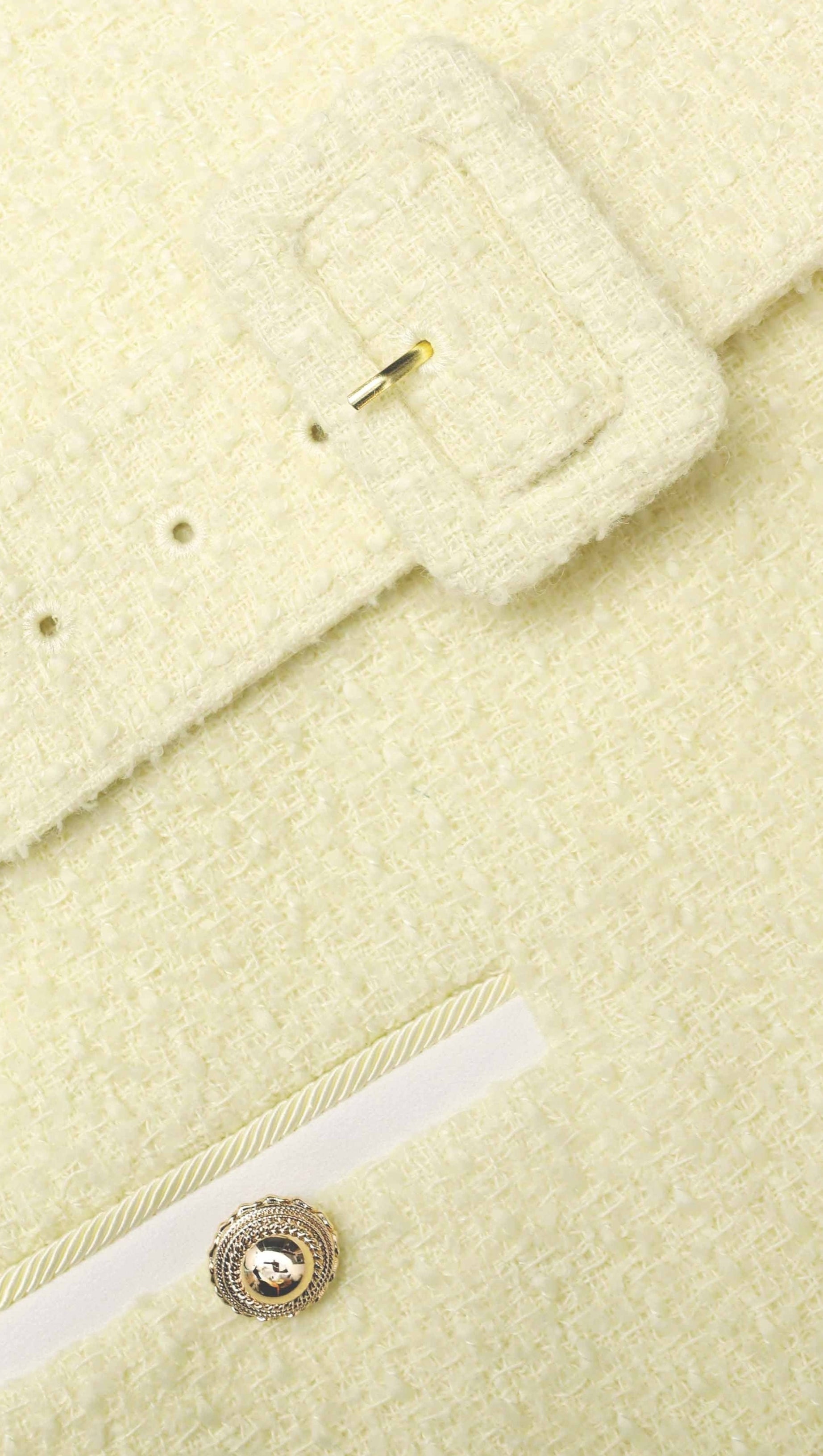 APPHIA TWEED LOW-RISE PANTS SET IN YELLOW