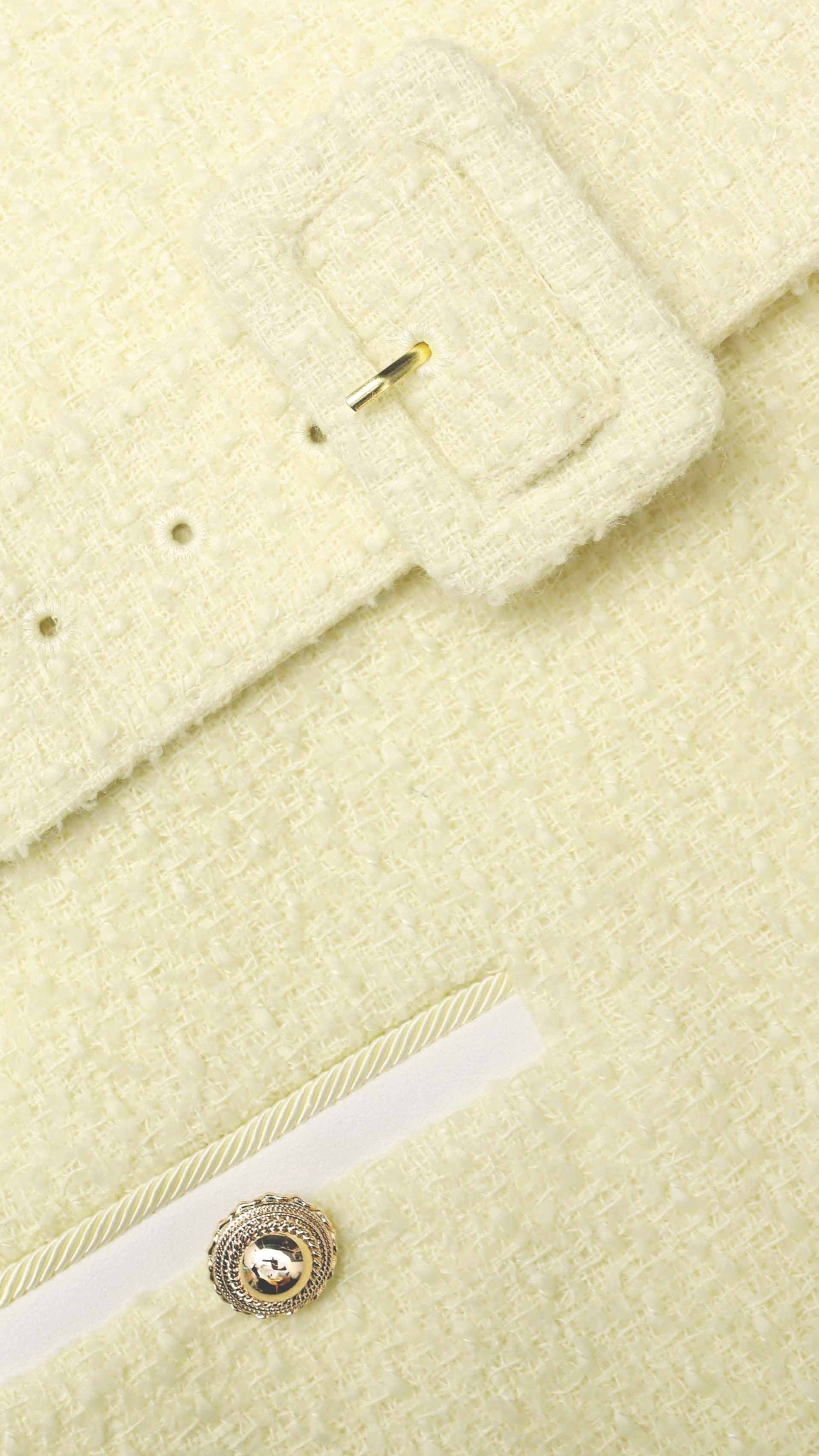 AIIZIE APPHIA TWEED LOW-RISE PANTS SET IN YELLOW - product image