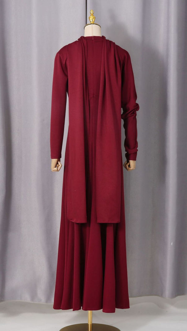 AIIZIE Jaana Elegant V-Neck Satin Long Sleeve Maxi Dress - Luxe Evening Gown - product image