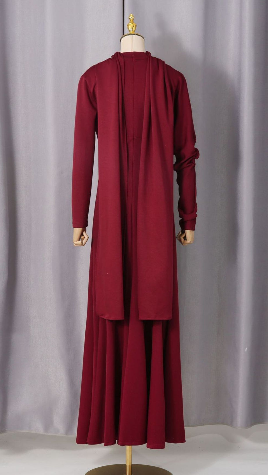 Jaana Elegant V-Neck Satin Long Sleeve Maxi Dress - Luxe Evening Gown