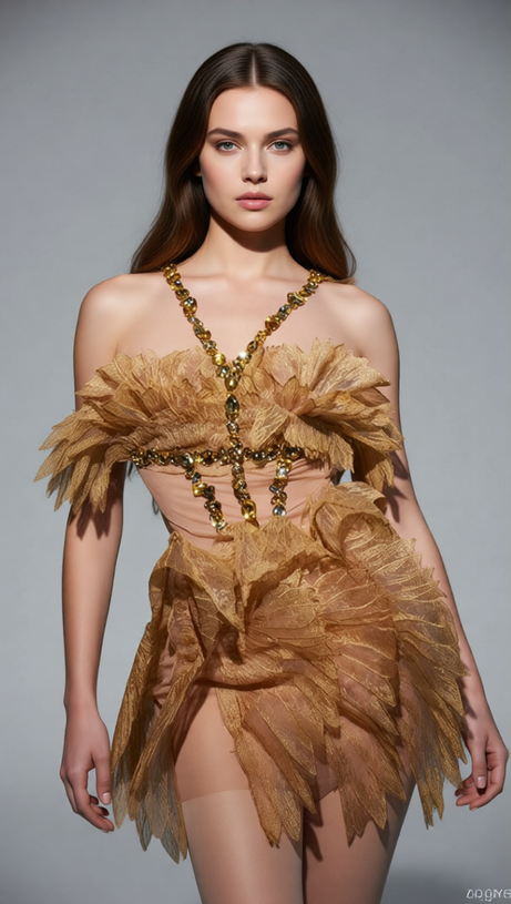 Jazlyn Gold Halter Rhinestone Mini Dress - Dazzling Glamour Party & Clubwear