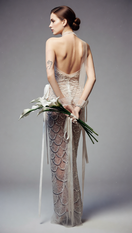 Jenna Scallop Sequin Backless Maxi Dress - Glamorous Event Gown