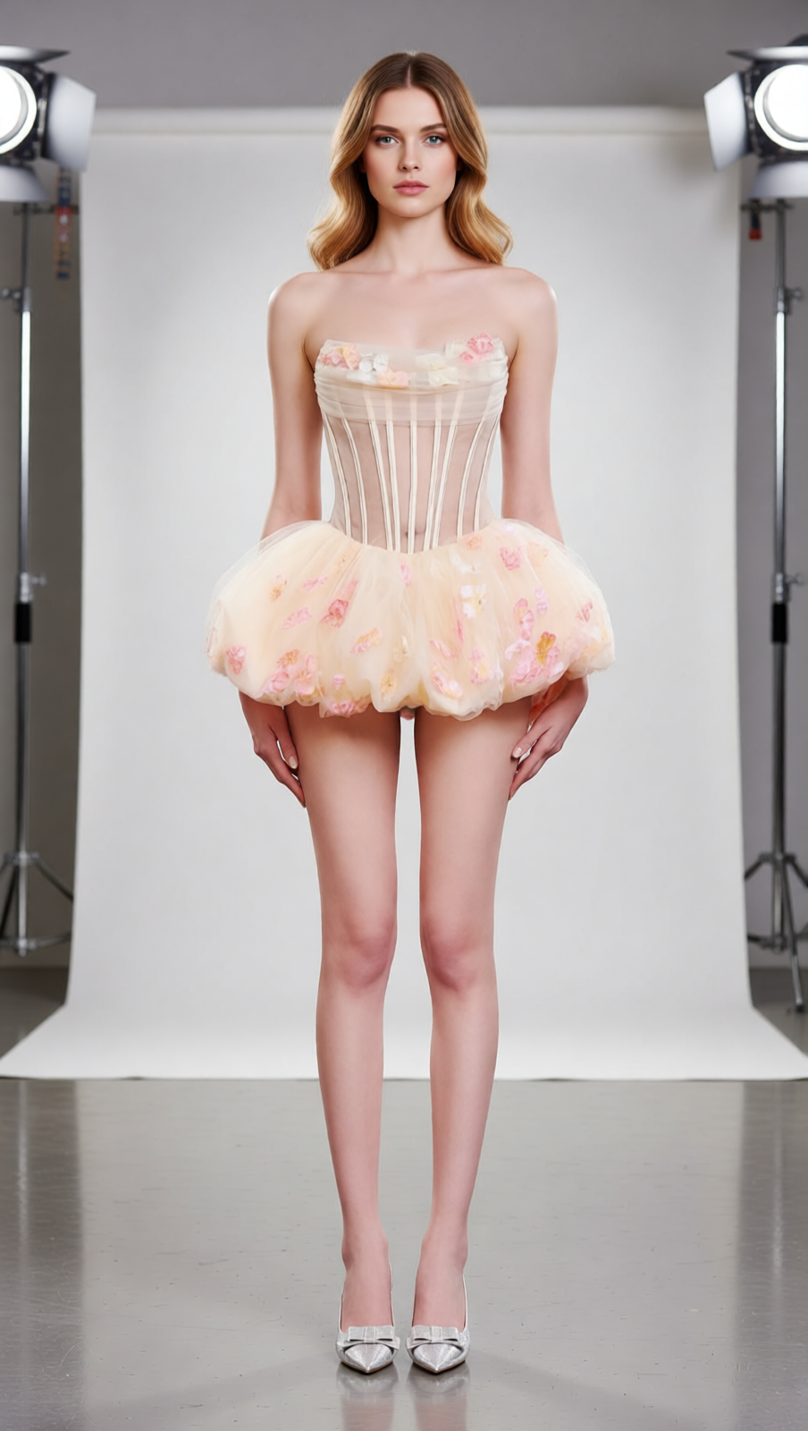 Jess Enchanting Strapless Corset Floral Tulle Mini Dress - Chic & Flirty