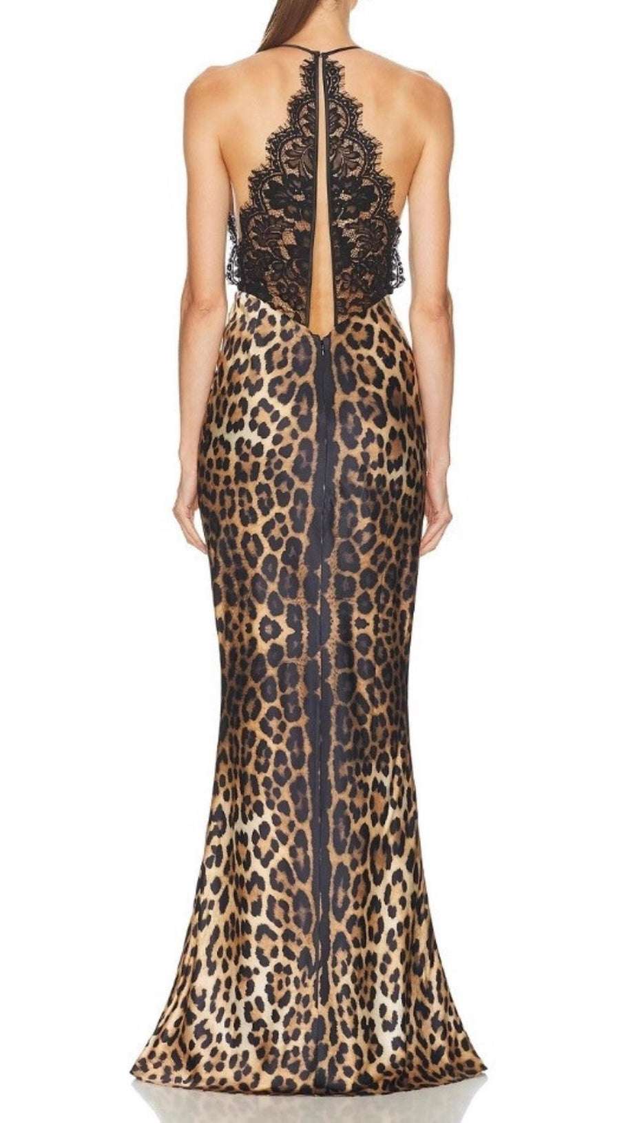 Joelle Halter Lace Leopard Maxi Dress | Glamorous Evening Gown for Women