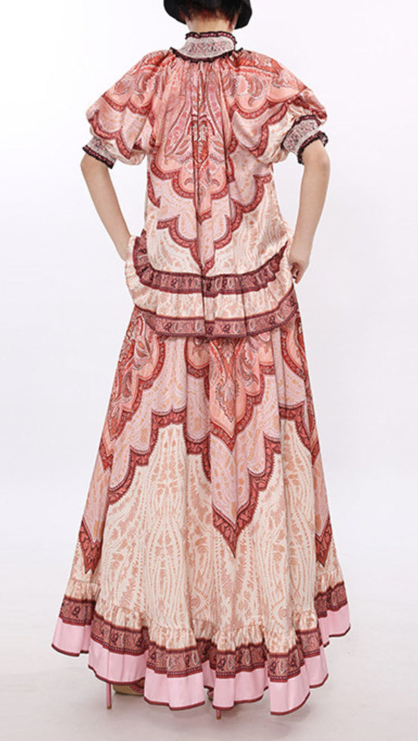 AIIZIE Jono Bohemian Paisley Printed Two-Piece Maxi Set for Women - product image