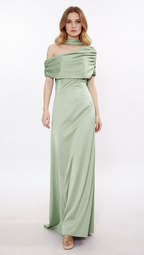 Joost Elegant Lavender Off-Shoulder Maxi Dress