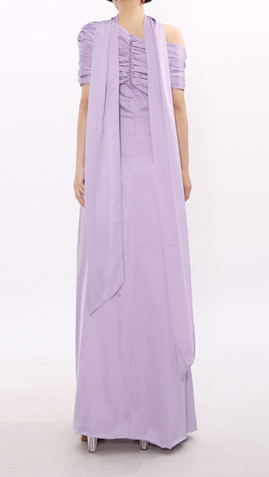 Joost Elegant Lavender Off-Shoulder Maxi Dress