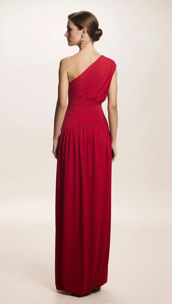 AIIZIE Jordon Red One-Shoulder Maxi Dress: Stunning Gala & Wedding Guest Gown - product image