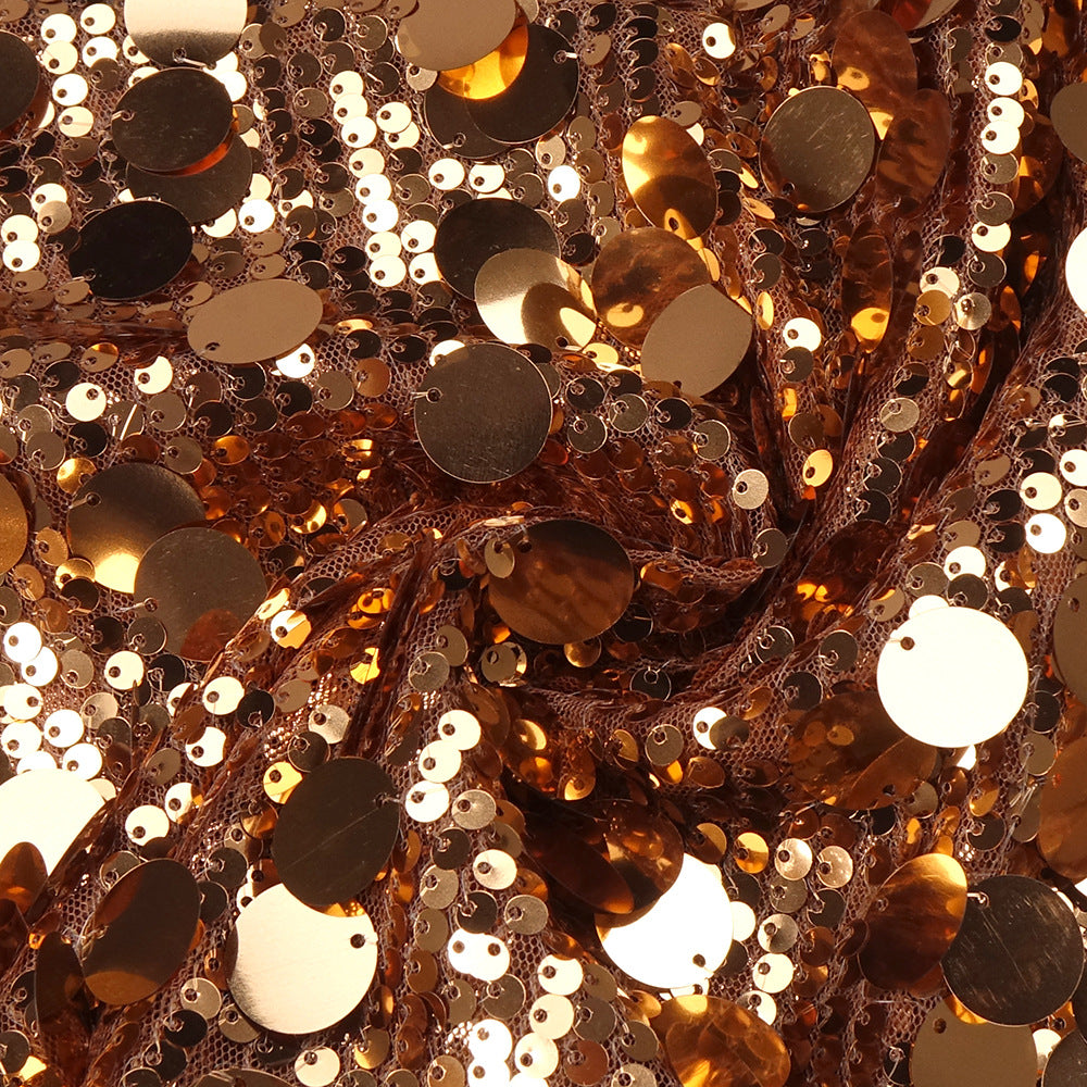 AIIZIE Jorja Dazzling Gold Sequin One-Shoulder Maxi Dress - Sparkle & Shine - product image