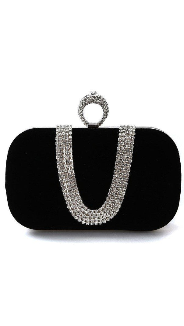 AIIZIE VEX DIAMOND CLUTCH - BLACK - product image